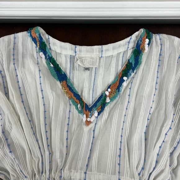 Anthropologie x Duet Ocean Beaded Kaftan size XS/S - Picture 4 of 11